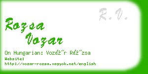 rozsa vozar business card